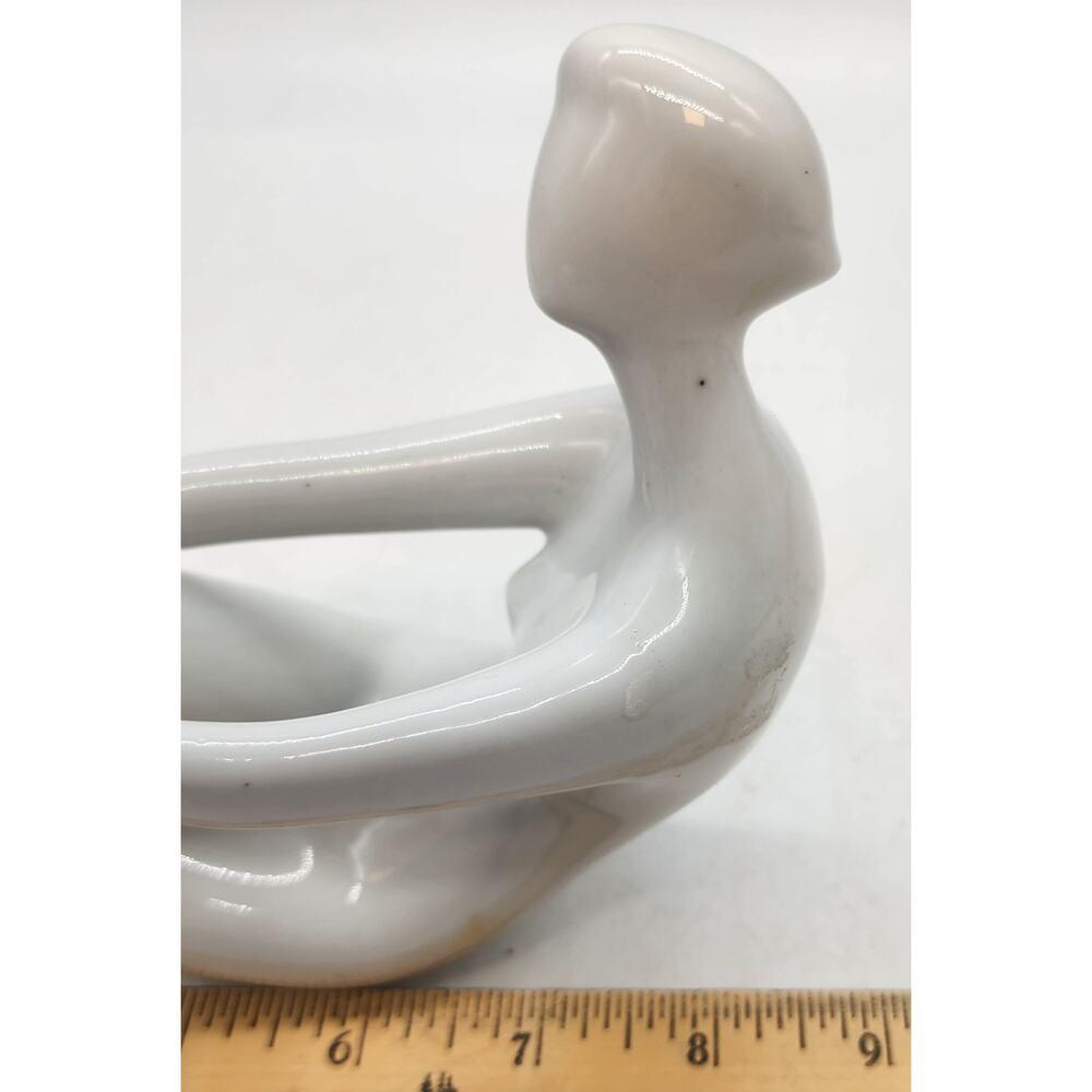 Large Antique Royal Dux Porcelain Nude Woman Hugging Knee By Jitka Forejtova - Picture 7 of 8